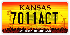 7011ACT  license plate in KS
