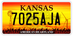 7025AJA  license plate in KS