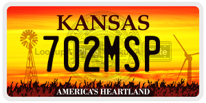 702MSP  license plate in KS