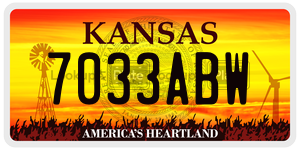 7033ABW  license plate in KS