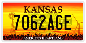 7062AGE  license plate in KS
