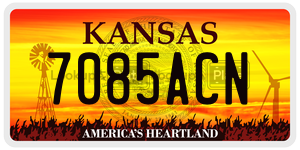 7085ACN  license plate in KS