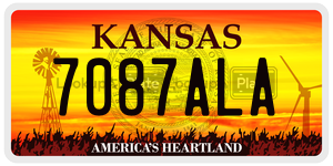 7087ALA  license plate in KS