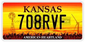 708RVF  license plate in KS