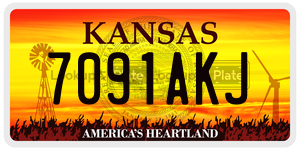 7091AKJ  license plate in KS
