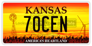 70CEN  license plate in KS