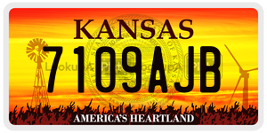 7109AJB  license plate in KS