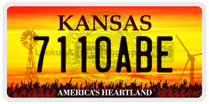 7110ABE  license plate in KS