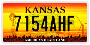 7154AHF  license plate in KS