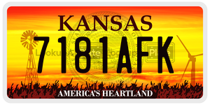 7181AFK  license plate in KS