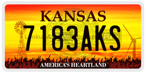 7183AKS  license plate in KS