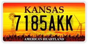 7185AKK  license plate in KS