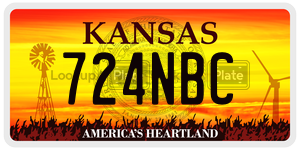 724NBC  license plate in KS