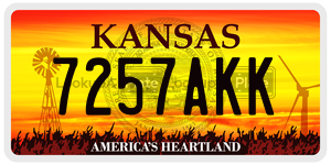 7257AKK  license plate in KS