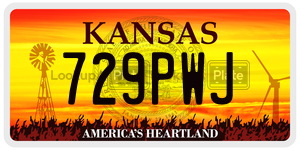 729PWJ license plate in Kansas