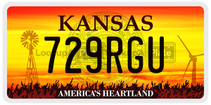 729RGU  license plate in KS