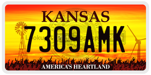 7309AMK  license plate in KS