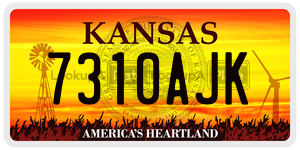 7310AJK  license plate in KS