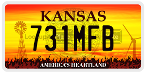 731MFB  license plate in KS