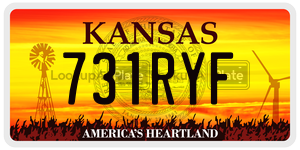 731RYF  license plate in KS