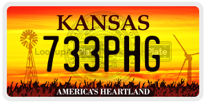 733PHG  license plate in KS