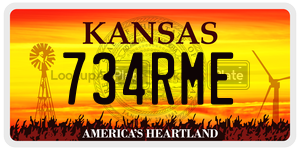 734RME license plate in Kansas