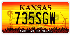 735SGW  license plate in KS