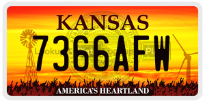 7366AFW  license plate in KS