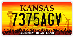 7375AGV  license plate in KS