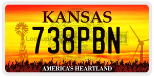 738PBN  license plate in KS