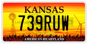 739RUW  license plate in KS