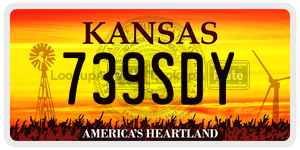 739SDY  license plate in KS