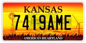 7419AME  license plate in KS