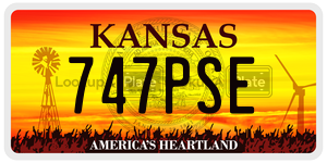 747PSE  license plate in KS