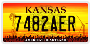 7482AER  license plate in KS