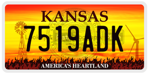 7519ADK  license plate in KS