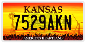 7529AKN  license plate in KS