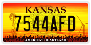 7544AFD  license plate in KS