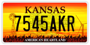 7545AKR  license plate in KS
