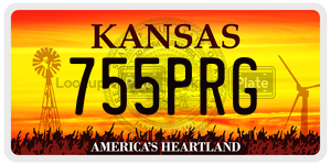 755PRG  license plate in KS