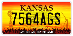 7564AGS  license plate in KS
