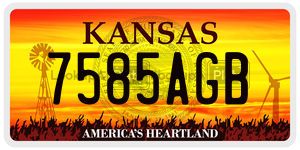 7585AGB  license plate in KS
