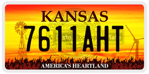 7611AHT  license plate in KS