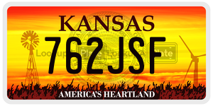 762JSF  license plate in KS
