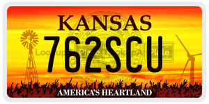 762SCU  license plate in KS