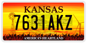 7631AKZ  license plate in KS