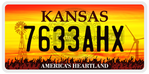 7633AHX  license plate in KS
