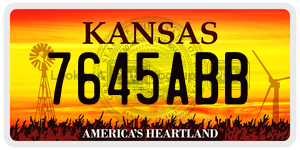 7645ABB license plate in Kansas