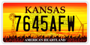 7645AFW  license plate in KS