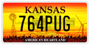 764PUG  license plate in KS